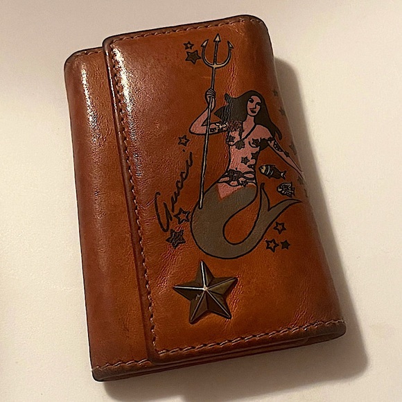 Authentic Gucci 2009 Rare Frida Giannini Leather Mermaid 6 Key Holder - Picture 2 of 13